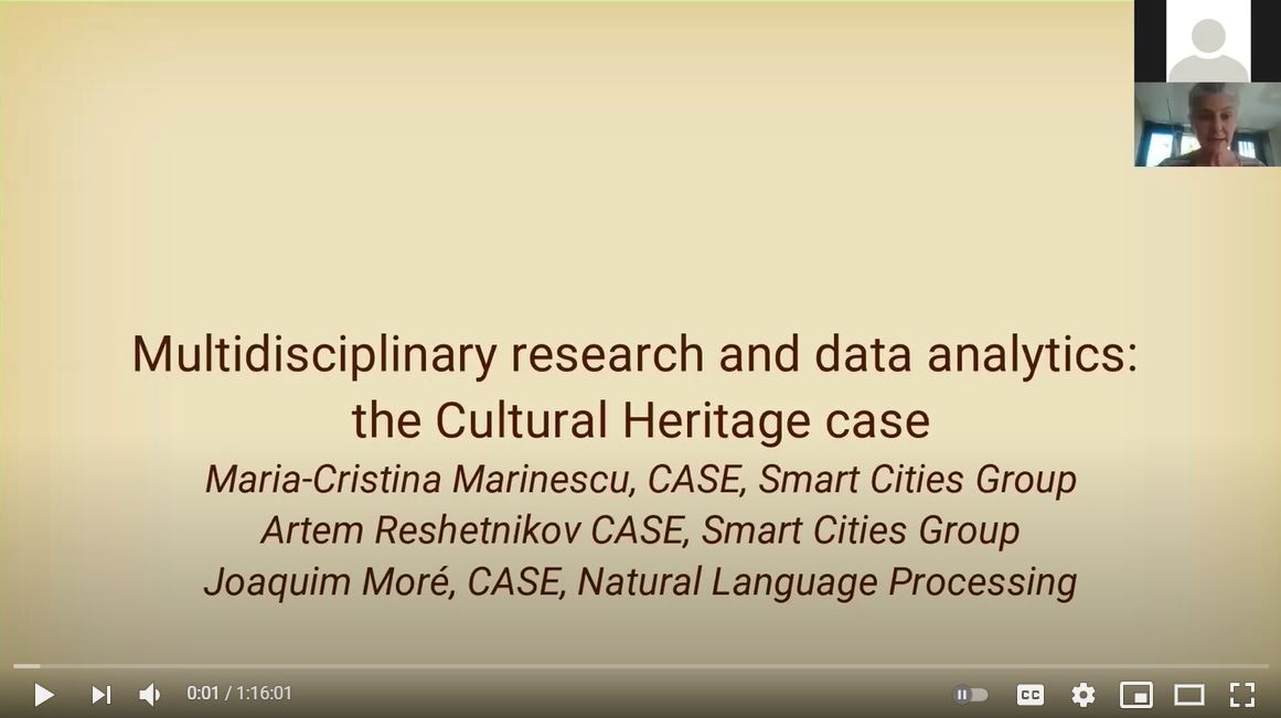 Multidisciplinary research and data analytics: the Cultural Heritage use case
